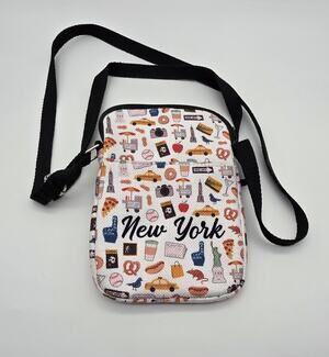 New York City Mini Crossbody Bag Tourist Icons Taxi Pizza Statue of Liberty